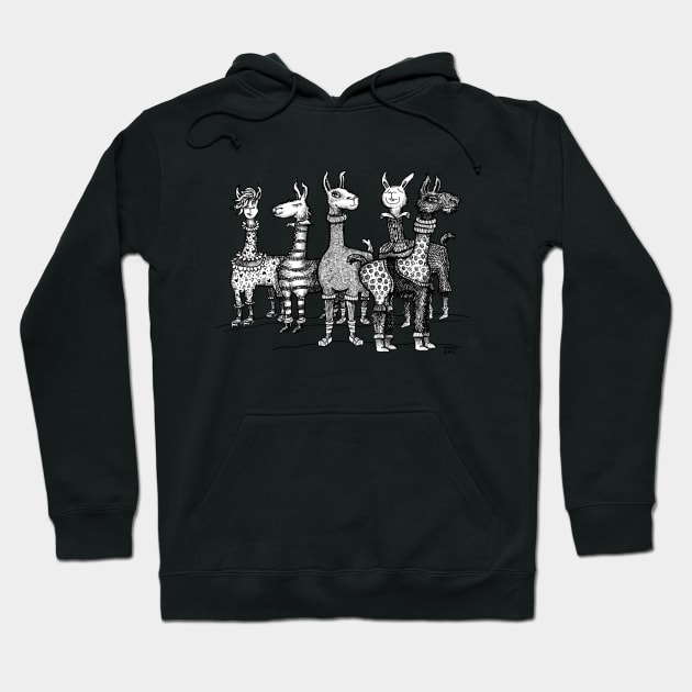 Llamas in Pajamas Hoodie by dotsofpaint